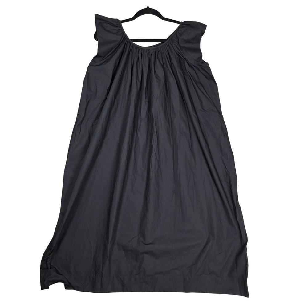 Ruffle Cap Sleeve Maxi House Dress Women's OS Black NWT Summer Flowy Minimalist